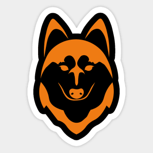 orange husky dog Sticker